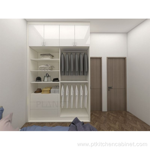 Wooden sliding door bedroom furniture walk in wardrobe